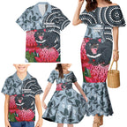 Personalised Tasmanian Devil Australia Family Matching Mermaid Dress and Hawaiian Shirt Waratah Indigenous Art - Aussie Hoodie