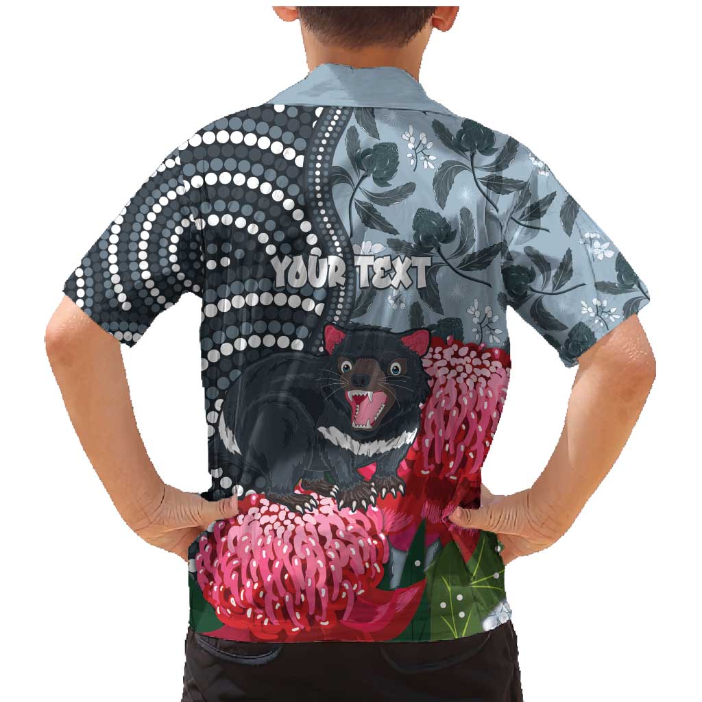 Personalised Tasmanian Devil Australia Family Matching Mermaid Dress and Hawaiian Shirt Waratah Indigenous Art - Aussie Hoodie