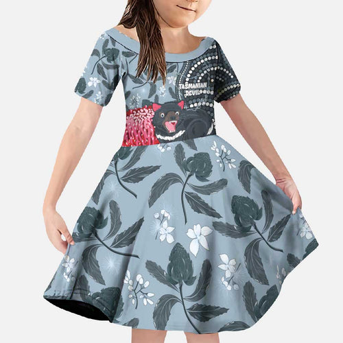 Personalised Tasmanian Devil Australia Family Matching Mermaid Dress and Hawaiian Shirt Waratah Indigenous Art - Aussie Hoodie