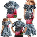 Personalised Tasmanian Devil Australia Family Matching Mermaid Dress and Hawaiian Shirt Waratah Indigenous Art - Aussie Hoodie