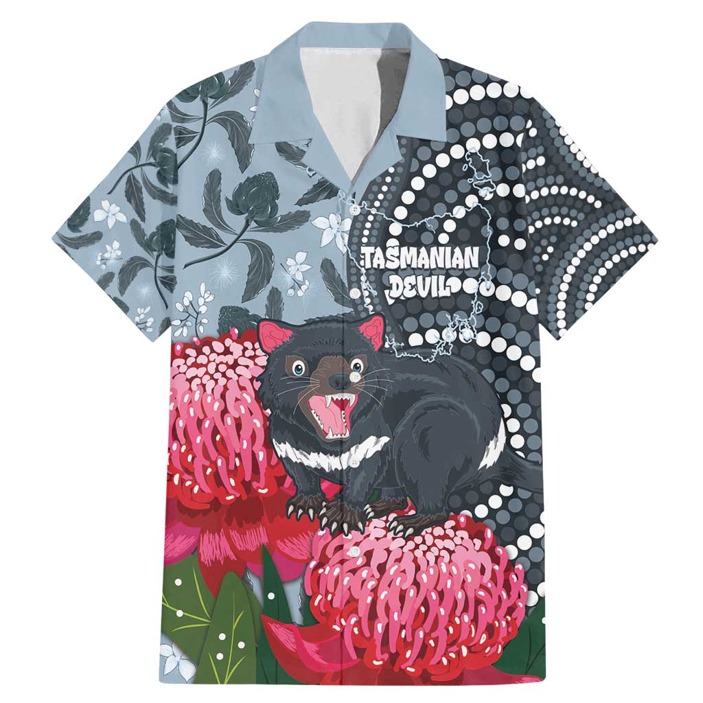 Personalised Tasmanian Devil Australia Family Matching Mermaid Dress and Hawaiian Shirt Waratah Indigenous Art - Aussie Hoodie