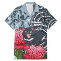 Personalised Tasmanian Devil Australia Family Matching Mermaid Dress and Hawaiian Shirt Waratah Indigenous Art - Aussie Hoodie