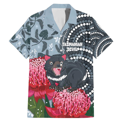 Personalised Tasmanian Devil Australia Family Matching Mermaid Dress and Hawaiian Shirt Waratah Indigenous Art - Aussie Hoodie