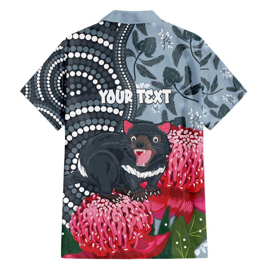 Personalised Tasmanian Devil Australia Family Matching Off Shoulder Maxi Dress and Hawaiian Shirt Waratah Indigenous Art - Aussie Hoodie