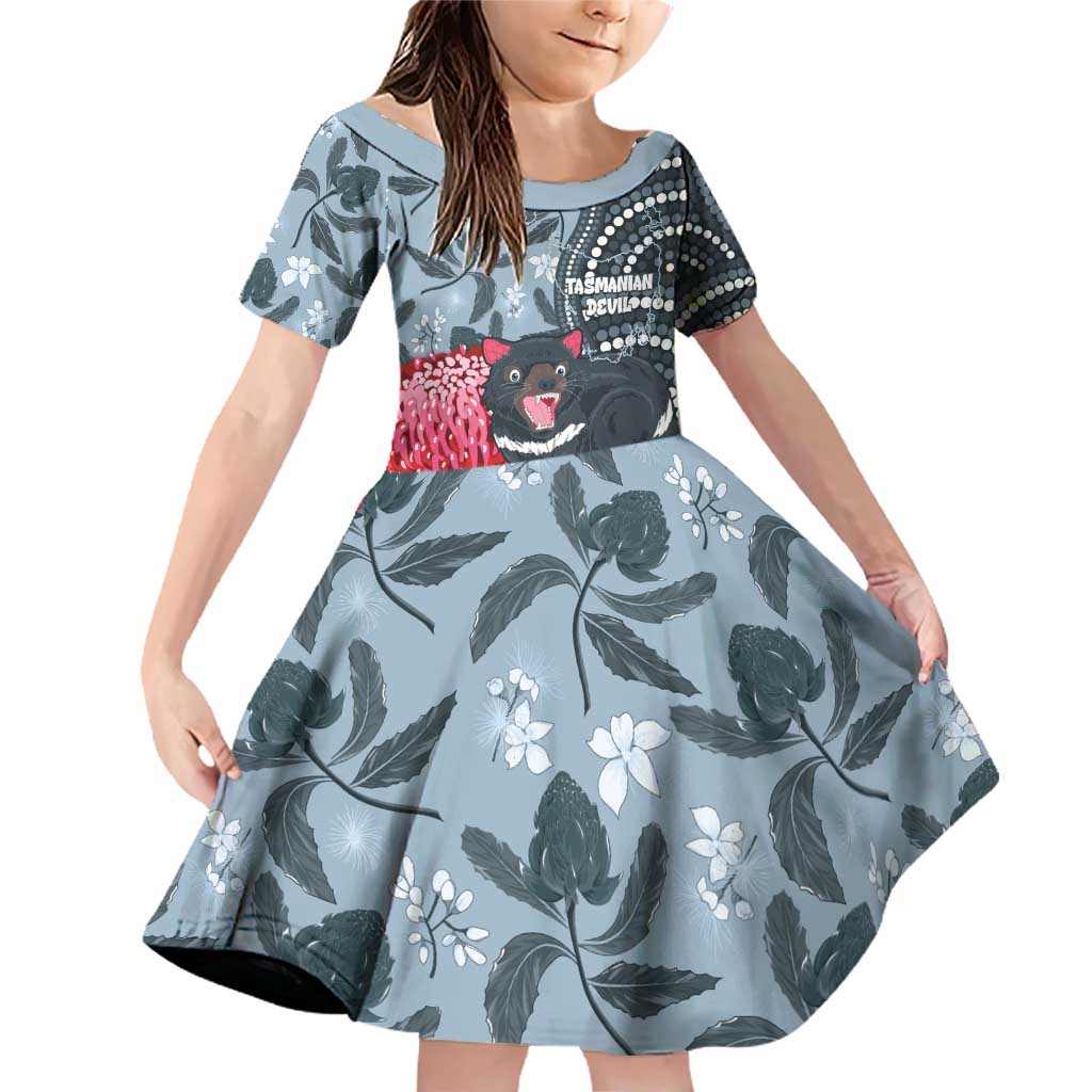 Personalised Tasmanian Devil Australia Family Matching Off Shoulder Short Dress and Hawaiian Shirt Waratah Indigenous Art - Aussie Hoodie