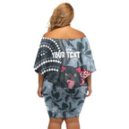 Personalised Tasmanian Devil Australia Family Matching Off Shoulder Short Dress and Hawaiian Shirt Waratah Indigenous Art - Aussie Hoodie
