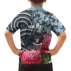 Personalised Tasmanian Devil Australia Family Matching Short Sleeve Bodycon Dress and Hawaiian Shirt Waratah Indigenous Art - Aussie Hoodie