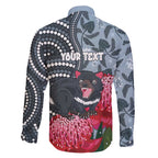 Personalised Tasmanian Devil Australia Family Matching Short Sleeve Bodycon Dress and Hawaiian Shirt Waratah Indigenous Art - Aussie Hoodie