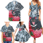 Personalised Tasmanian Devil Australia Family Matching Summer Maxi Dress and Hawaiian Shirt Waratah Indigenous Art - Aussie Hoodie