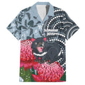 Personalised Tasmanian Devil Australia Family Matching Summer Maxi Dress and Hawaiian Shirt Waratah Indigenous Art - Aussie Hoodie