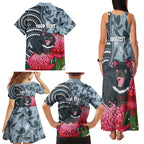 Personalised Tasmanian Devil Australia Family Matching Tank Maxi Dress and Hawaiian Shirt Waratah Indigenous Art - Aussie Hoodie