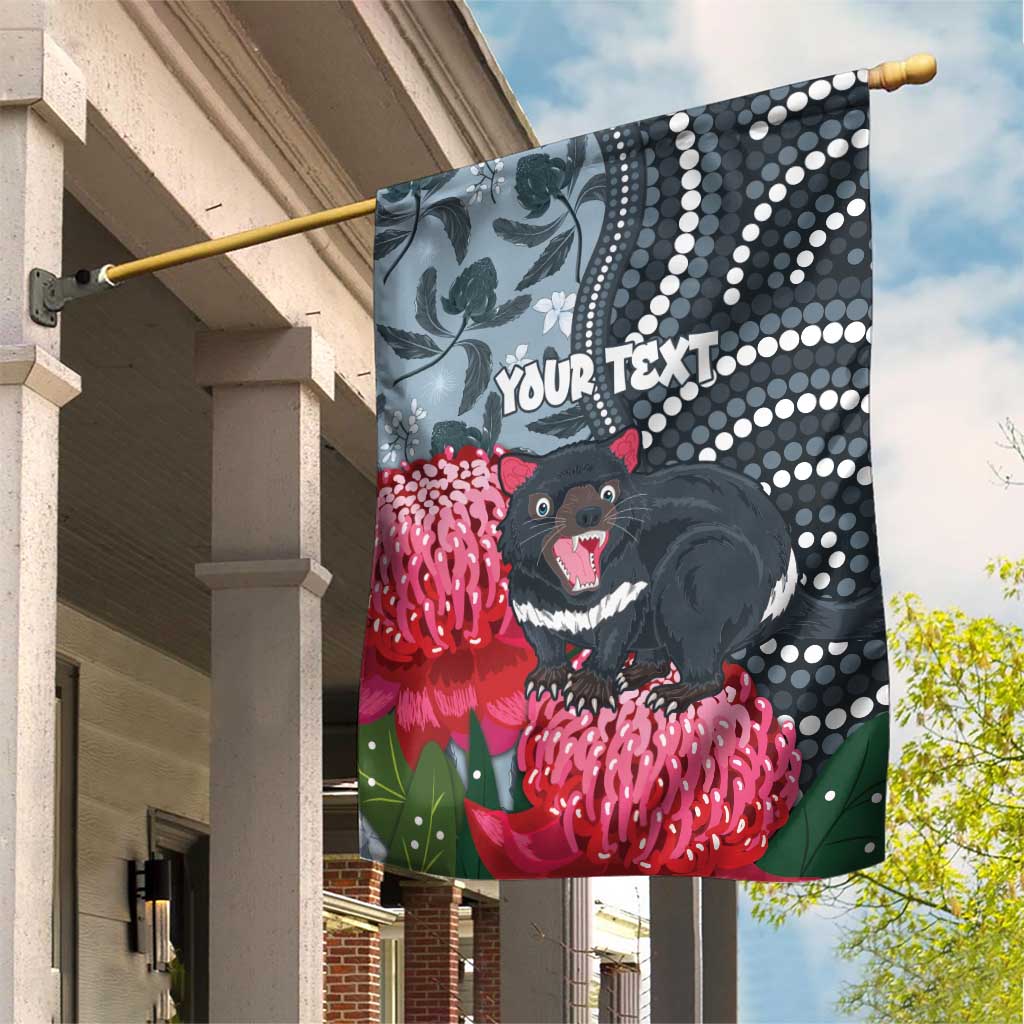 Personalised Tasmanian Devil Australia Garden Flag Waratah Indigenous Art - Aussie Hoodie