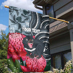 Personalised Tasmanian Devil Australia Garden Flag Waratah Indigenous Art - Aussie Hoodie