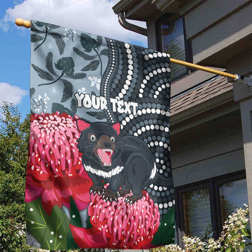 Personalised Tasmanian Devil Australia Garden Flag Waratah Indigenous Art - Aussie Hoodie