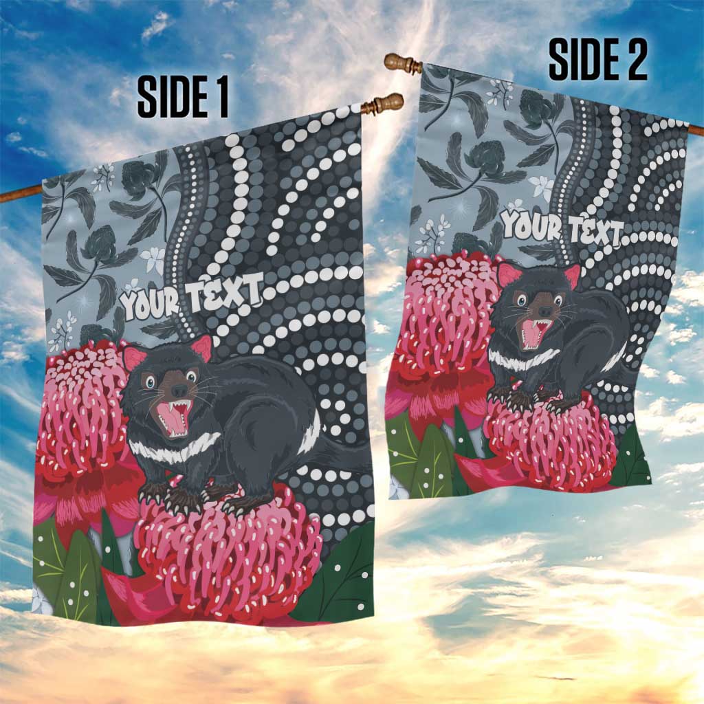 Personalised Tasmanian Devil Australia Garden Flag Waratah Indigenous Art - Aussie Hoodie