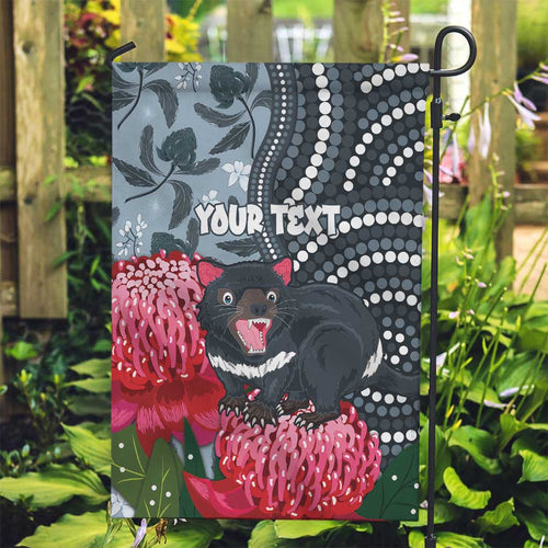 Personalised Tasmanian Devil Australia Garden Flag Waratah Indigenous Art - Aussie Hoodie