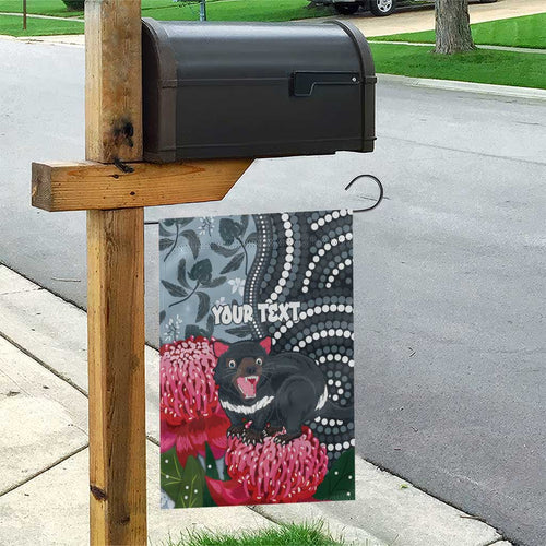 Personalised Tasmanian Devil Australia Garden Flag Waratah Indigenous Art - Aussie Hoodie
