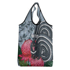 Personalised Tasmanian Devil Australia Grocery Bag Waratah Indigenous Art - Aussie Hoodie