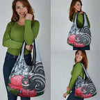 Personalised Tasmanian Devil Australia Grocery Bag Waratah Indigenous Art - Aussie Hoodie