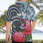 Personalised Tasmanian Devil Australia Hawaiian Shirt Waratah Indigenous Art - Aussie Hoodie