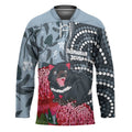Personalised Tasmanian Devil Australia Hockey Jersey Waratah Indigenous Art - Aussie Hoodie