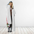 Personalised Tasmanian Devil Australia Hooded Blanket Waratah Indigenous Art - Aussie Hoodie
