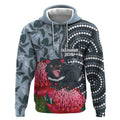 Personalised Tasmanian Devil Australia Hoodie Waratah Indigenous Art - Aussie Hoodie