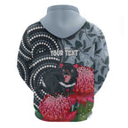 Personalised Tasmanian Devil Australia Hoodie Waratah Indigenous Art - Aussie Hoodie