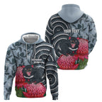 Personalised Tasmanian Devil Australia Hoodie Waratah Indigenous Art - Aussie Hoodie
