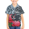 Personalised Tasmanian Devil Australia Kid Hawaiian Shirt Waratah Indigenous Art - Aussie Hoodie