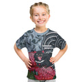 Personalised Tasmanian Devil Australia Kid T Shirt Waratah Indigenous Art - Aussie Hoodie