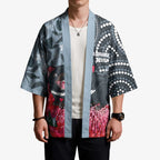 Personalised Tasmanian Devil Australia Kimono Waratah Indigenous Art - Aussie Hoodie