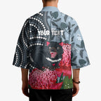 Personalised Tasmanian Devil Australia Kimono Waratah Indigenous Art - Aussie Hoodie