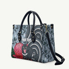 Personalised Tasmanian Devil Australia Leather Bag Waratah Indigenous Art - Aussie Hoodie
