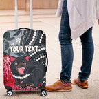 Personalised Tasmanian Devil Australia Luggage Cover Waratah Indigenous Art - Aussie Hoodie