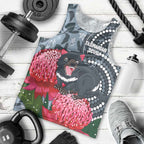 Personalised Tasmanian Devil Australia Men Tank Top Waratah Indigenous Art - Aussie Hoodie