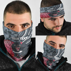 Personalised Tasmanian Devil Australia Neck Gaiter Waratah Indigenous Art - Aussie Hoodie