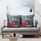 Personalised Tasmanian Devil Australia Pillow Cover Waratah Indigenous Art - Aussie Hoodie