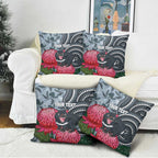 Personalised Tasmanian Devil Australia Pillow Cover Waratah Indigenous Art - Aussie Hoodie