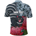 Personalised Tasmanian Devil Australia Polo Shirt Waratah Indigenous Art - Aussie Hoodie