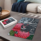 Personalised Tasmanian Devil Australia Puzzle Waratah Indigenous Art - Aussie Hoodie