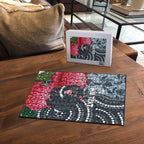 Personalised Tasmanian Devil Australia Puzzle Waratah Indigenous Art - Aussie Hoodie