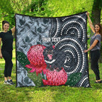 Personalised Tasmanian Devil Australia Quilt Waratah Indigenous Art - Aussie Hoodie