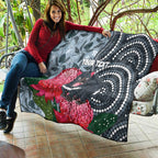 Personalised Tasmanian Devil Australia Quilt Waratah Indigenous Art - Aussie Hoodie