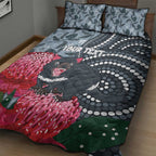 Personalised Tasmanian Devil Australia Quilt Bed Set Waratah Indigenous Art - Aussie Hoodie