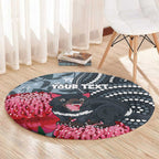 Personalised Tasmanian Devil Australia Round Carpet Waratah Indigenous Art - Aussie Hoodie
