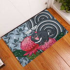 Personalised Tasmanian Devil Australia Rubber Doormat Waratah Indigenous Art - Aussie Hoodie