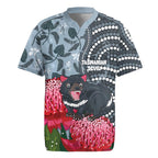 Personalised Tasmanian Devil Australia Rugby Jersey Waratah Indigenous Art - Aussie Hoodie