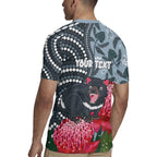 Personalised Tasmanian Devil Australia Rugby Jersey Waratah Indigenous Art - Aussie Hoodie