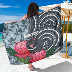 Personalised Tasmanian Devil Australia Sarong Waratah Indigenous Art - Aussie Hoodie